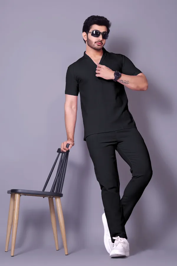 Black_Polycotton_Self_Design_Night_Suit_Set_For_Men