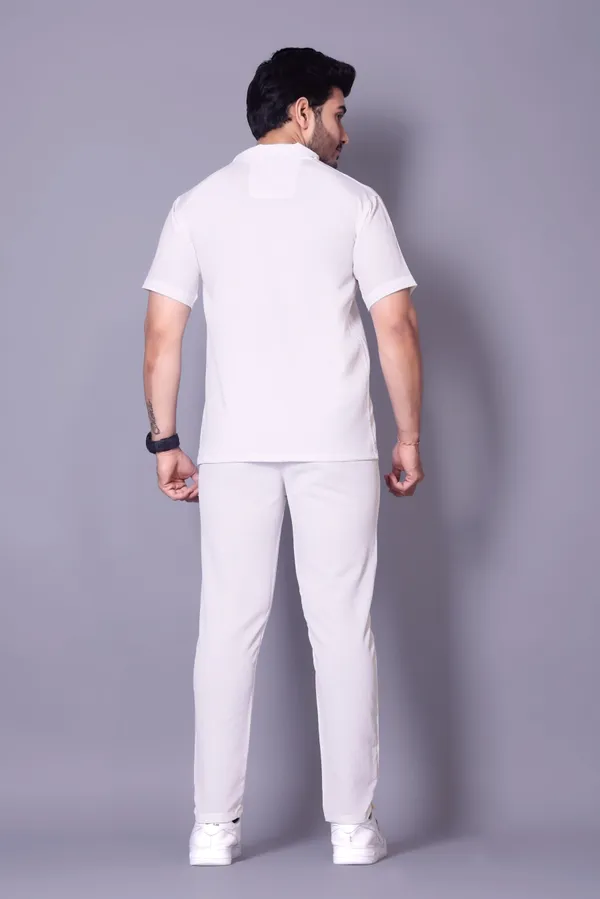 White_Polycotton_Self_Design_Night_Suit_Set_For_Men
