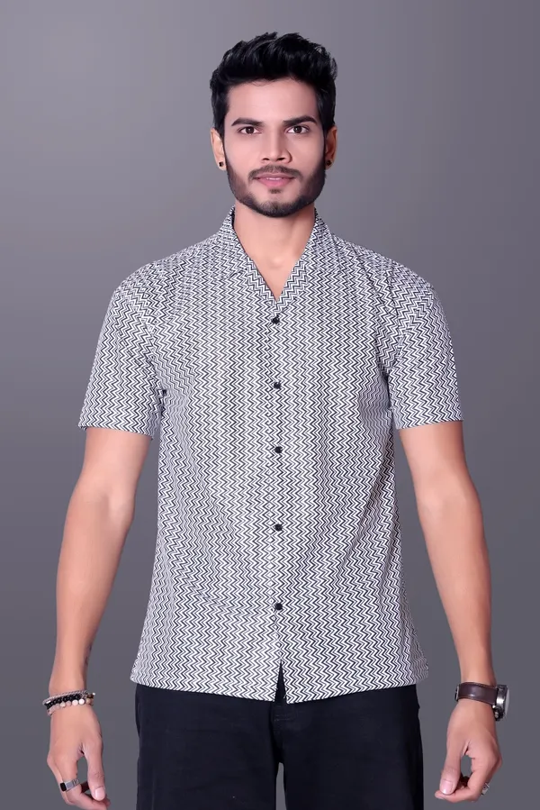 Multicolor_Polycotton_Half_Sleeve_Self_Design_Shirt_For_Men