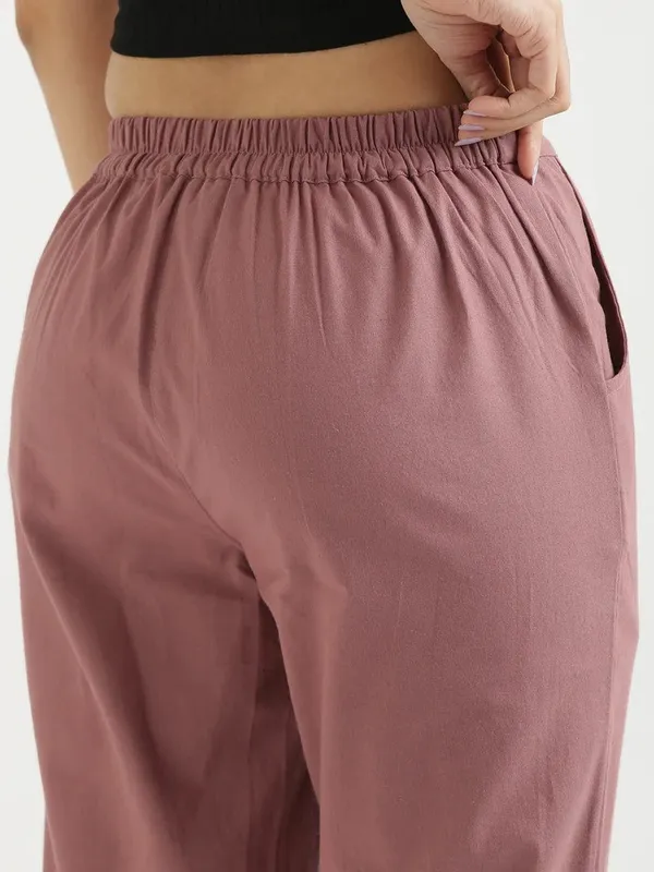 Pink_Pure_Linen_Solid_Casual_Trousers_For_Women