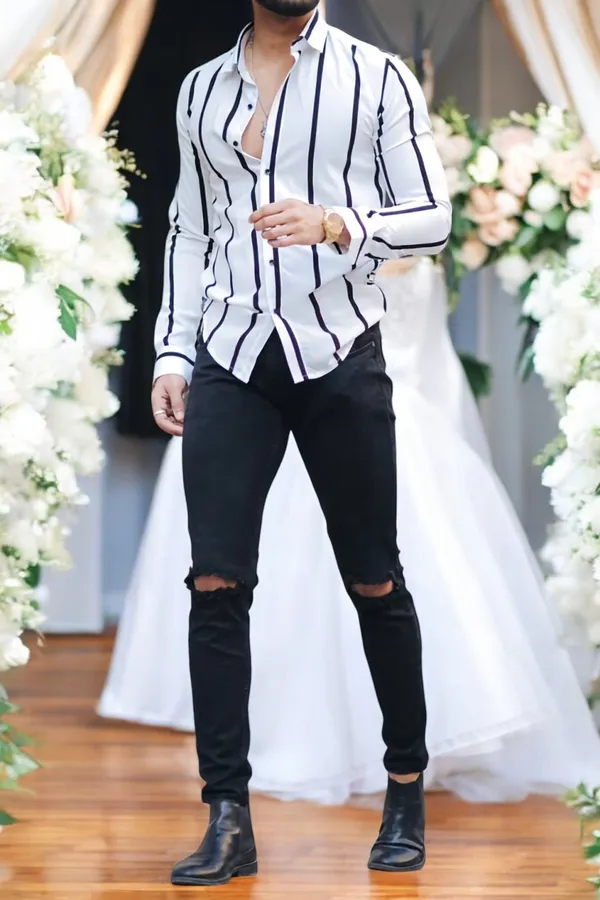 White_Lycra_Blend_Full_Sleeve_Printed_Shirt_For_Men