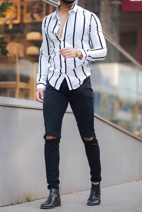 Black_&_White_Lycra_Blend_Full_Sleeve_Printed_Shirt_For_Men