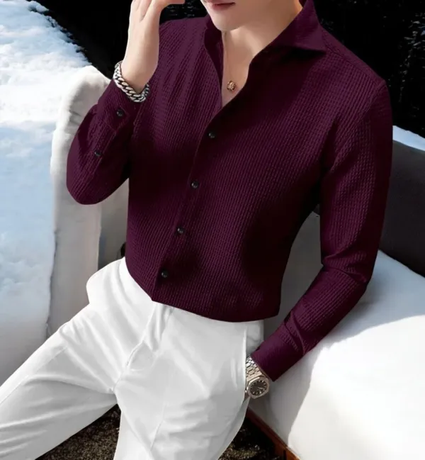 Purple_Cotton_Blend_Full_Sleeve_Self_Design_Shirt_For_Men