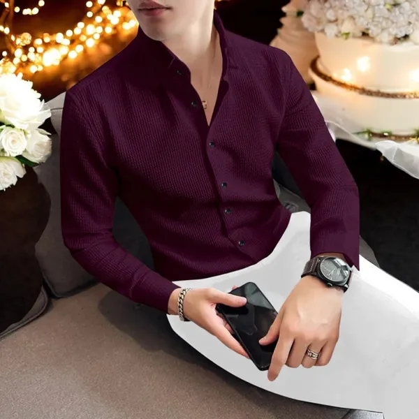 Purple_Cotton_Blend_Full_Sleeve_Self_Design_Shirt_For_Men