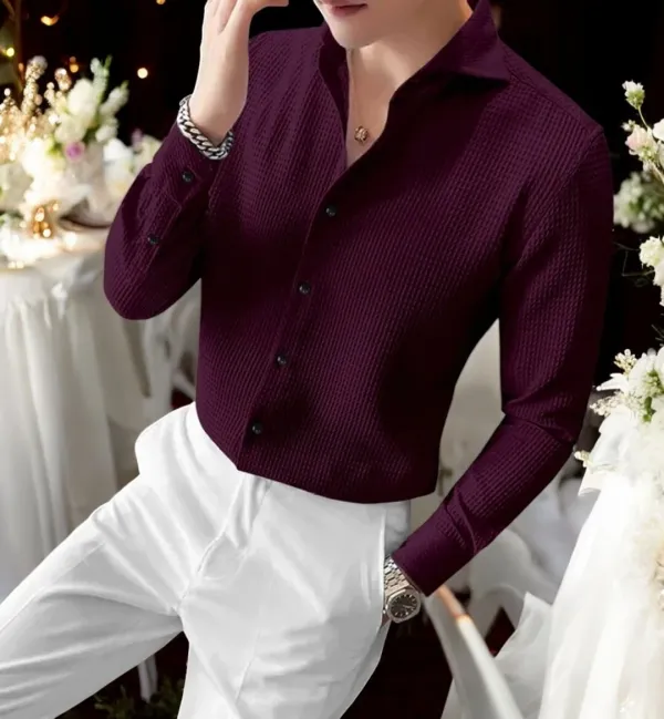 Purple_Cotton_Blend_Full_Sleeve_Self_Design_Shirt_For_Men