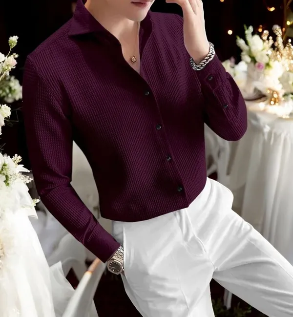 Purple_Cotton_Blend_Full_Sleeve_Self_Design_Shirt_For_Men