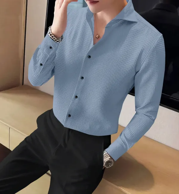 Light_Blue_Cotton_Blend_Full_Sleeve_Self_Design_Shirt_For_Men