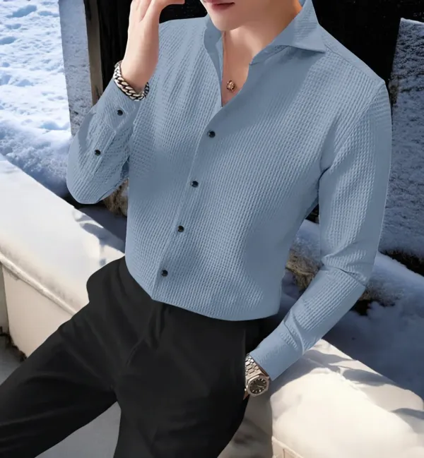 Light_Blue_Cotton_Blend_Full_Sleeve_Self_Design_Shirt_For_Men