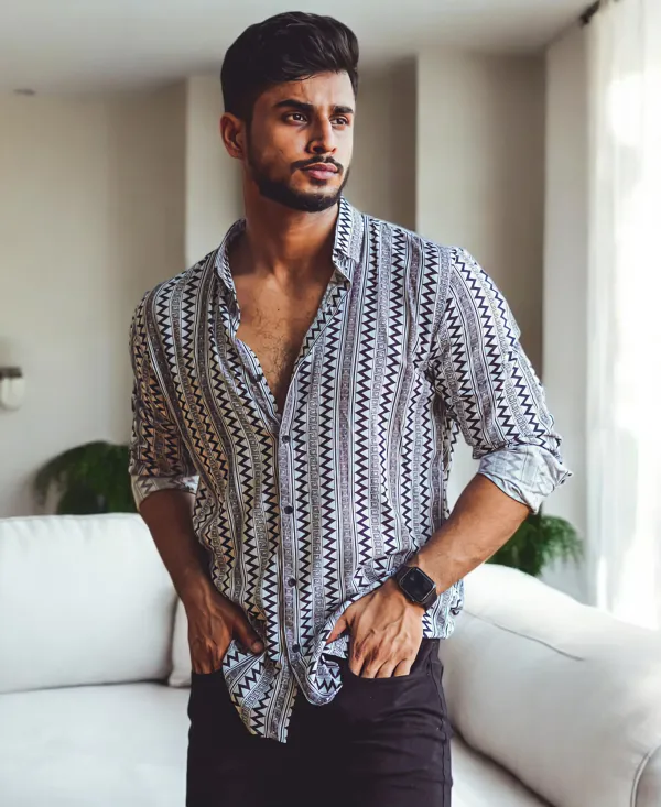 Black_Lycra_Blend_Full_Sleeve_Printed_Shirt_For_Men