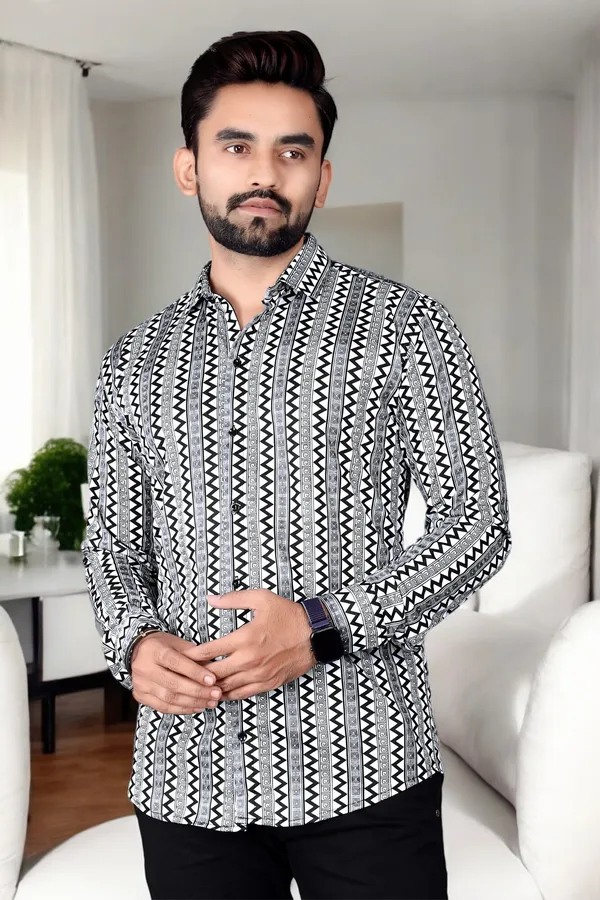 Black_Lycra_Blend_Full_Sleeve_Printed_Shirt_For_Men