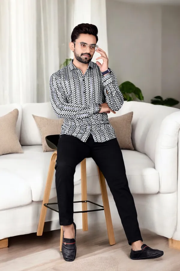 Black_Lycra_Blend_Full_Sleeve_Printed_Shirt_For_Men