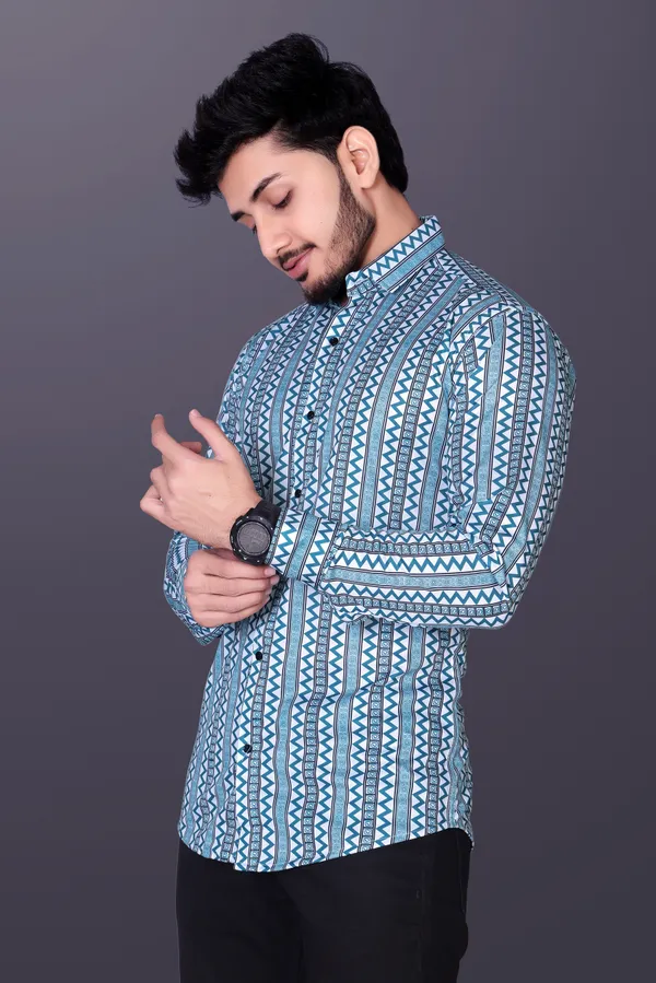 Brown_Lycra_Blend_Full_Sleeve_Printed_Shirt_For_Men