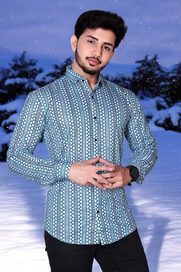 Blue_Lycra_Blend_Full_Sleeve_Printed_Shirt_For_Men
