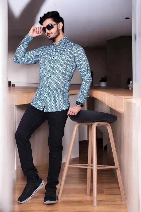 Blue_Lycra_Blend_Full_Sleeve_Printed_Shirt_For_Men