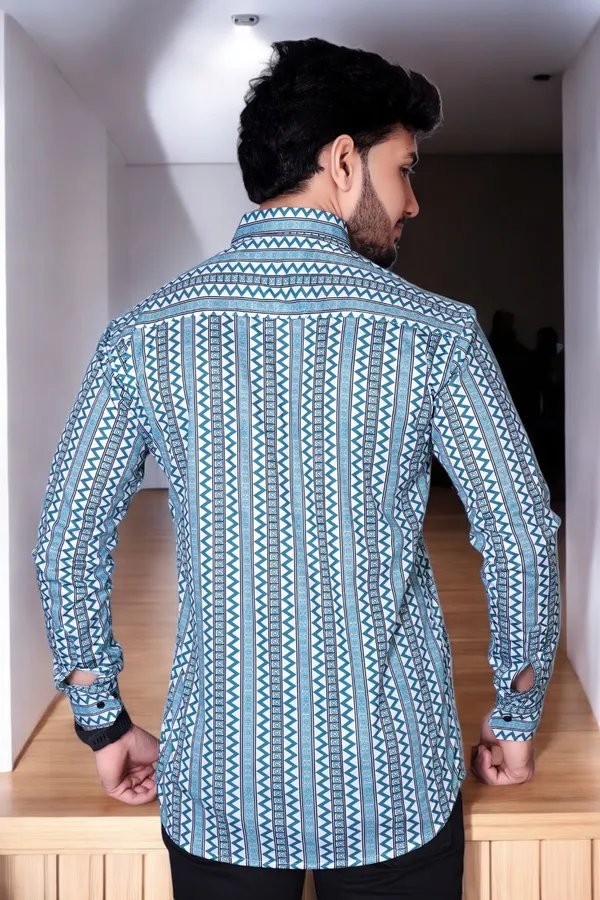 Blue_Lycra_Blend_Full_Sleeve_Printed_Shirt_For_Men