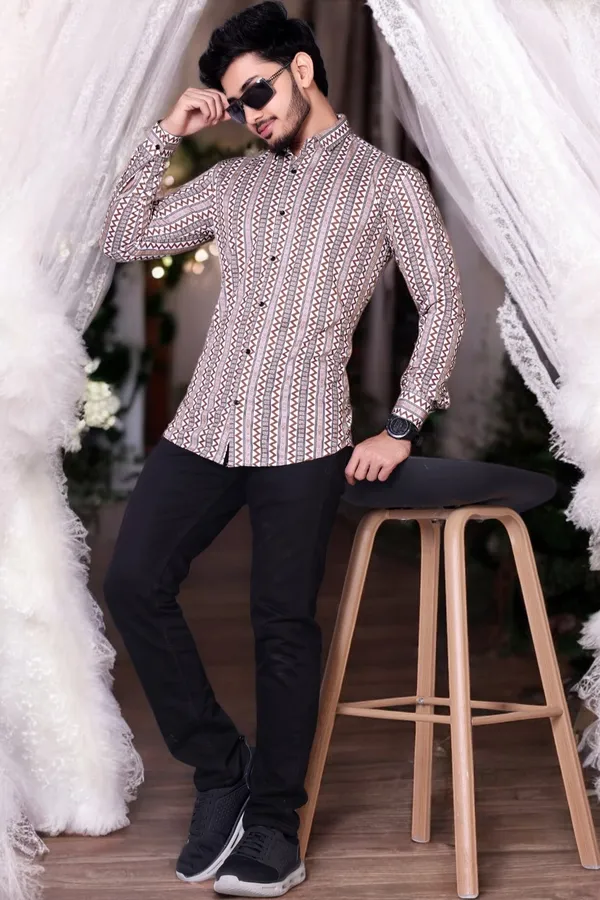 Brown_Lycra_Blend_Full_Sleeve_Printed_Shirt_For_Men