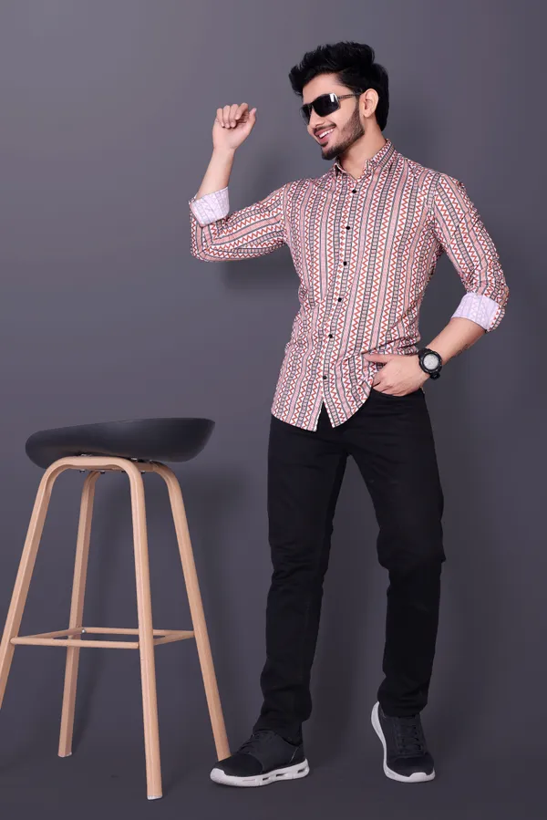 Brown_Lycra_Blend_Full_Sleeve_Printed_Shirt_For_Men