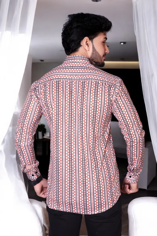 Orange_Lycra_Blend_Full_Sleeve_Printed_Shirt_For_Men