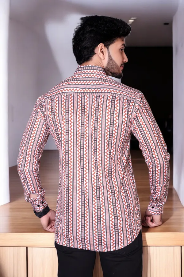 Orange_Lycra_Blend_Full_Sleeve_Printed_Shirt_For_Men