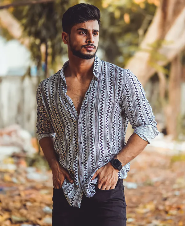 Black_&_White_Lycra_Blend_Full_Sleeve_Printed_Shirt_For_Men