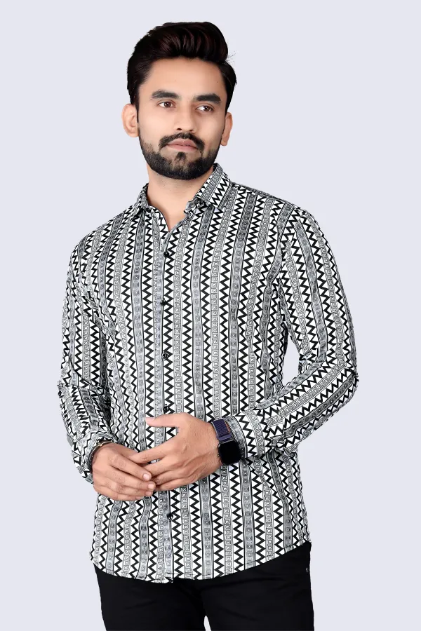 Black_&_White_&_Grey_Lycra_Blend_Full_Sleeve_Checkered_Shirt_For_Men