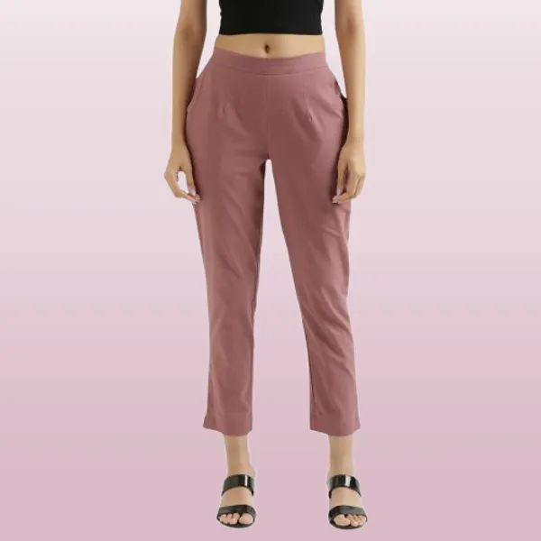 Pink_Pure_Linen_Solid_Casual_Trousers_For_Women