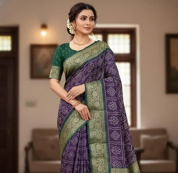 Purple_Dola_Silk_Premium_&_Elegant_Saree_With_Unstiched_Blouse