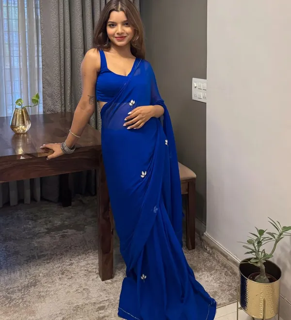 Royal_Blue_Georgette_Premium_&_Elegant_Saree_With_Unstiched_Blouse