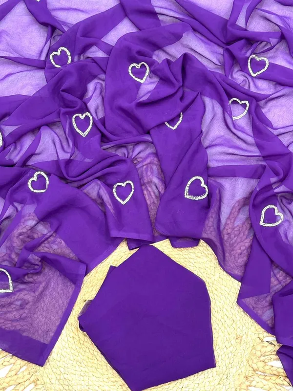 Purple_Georgette_Premium_&_Elegant_Saree_With_Unstiched_Blouse