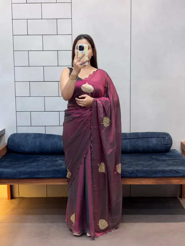 Multicolor_Space_Silk_Premium_&_Elegant_Saree_With_Unstiched_Blouse