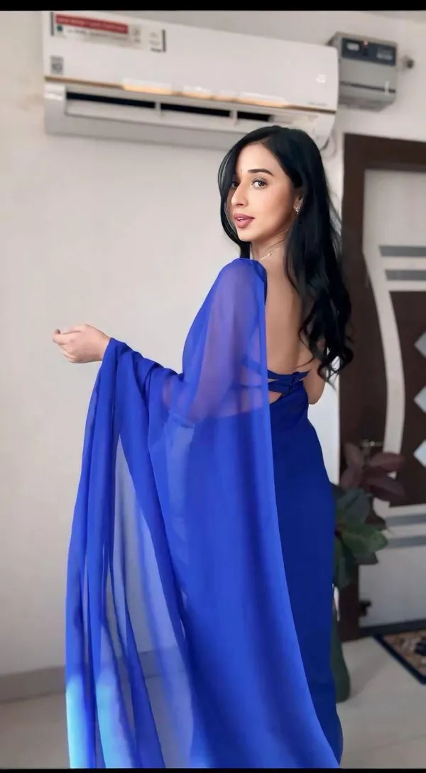 Royal_Blue_Georgette_Premium_&_Elegant_Saree_With_Unstiched_Blouse