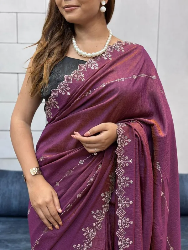 Wine_Soft_Silk_Premium_&_Elegant_Saree_With_Unstiched_Blouse