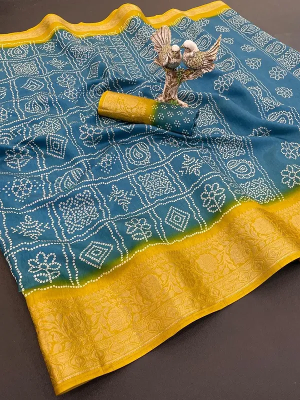 Sky_Blue_Dola_Silk_Premium_&_Elegant_Saree_With_Unstiched_Blouse