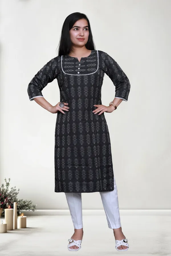 Black_Thread_Jaqard_Design_Cotton_Blend_Long_Straight_Kurti
