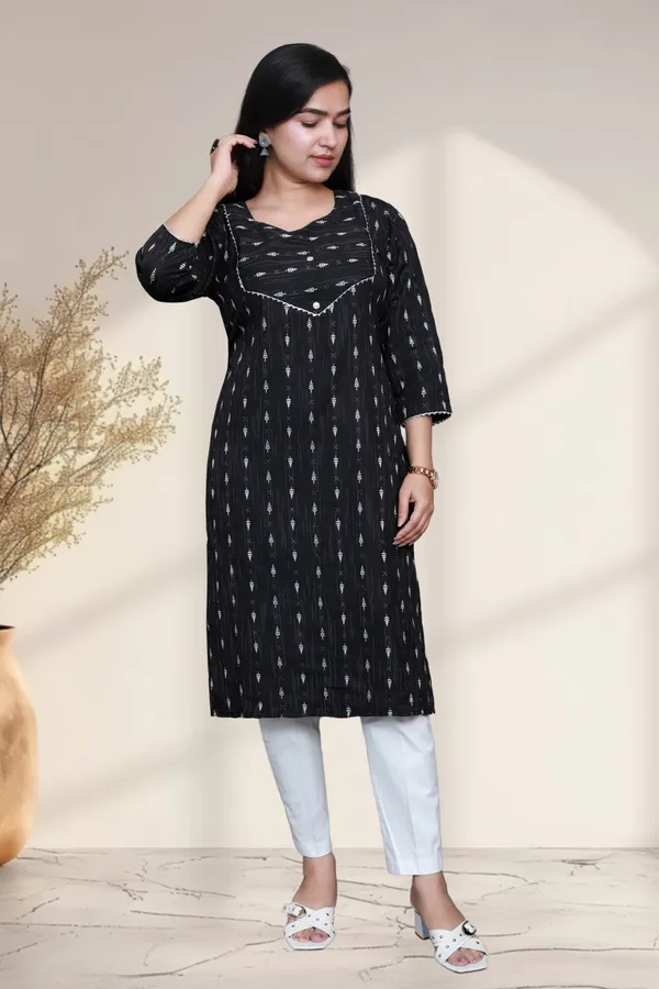 Black_Thread_Weaving_Design_Cotton_Blend_Long_Straight_Kurti