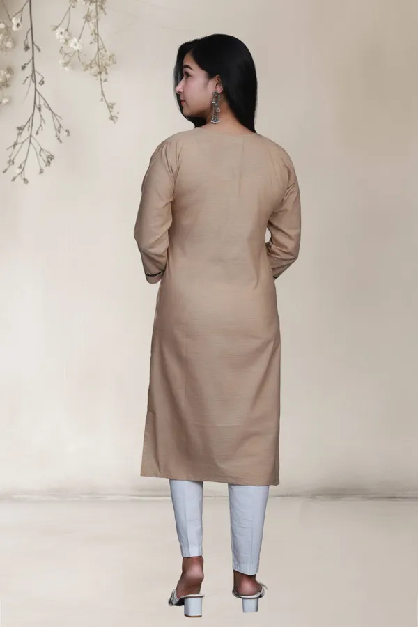 Beige_Self_Design_Cotton_Blend_Long_Straight_Kurti