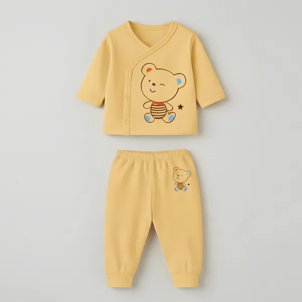 Multicolor_Soft_Cotton_Jhabla_&_Pyjama_Set_For_Kids_(Pack_Of_3)