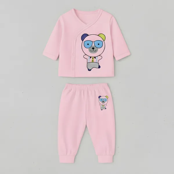 Multicolor_Soft_Cotton_Jhabla_&_Pyjama_Set_For_Kids_(Pack_Of_3)