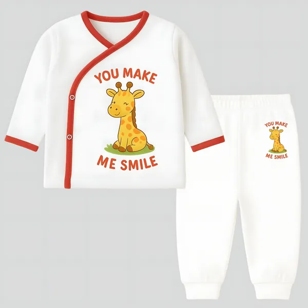 White_Premium_Cotton_Jhabla_&_Pyjama_For_Kids_(Pack_Of_2)