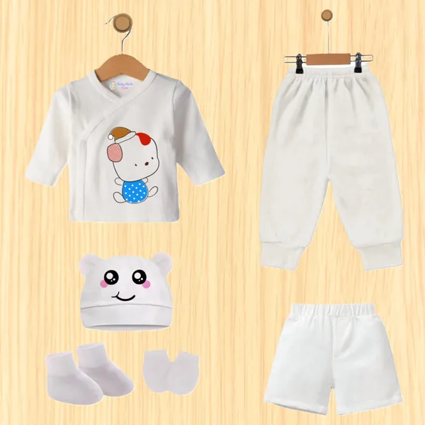 White_Soft_Cotton_Baby_Jhabla_Set_With_Cap,Booties,_Mittens_&_Nappies_(Pack_Of_8_Piece)