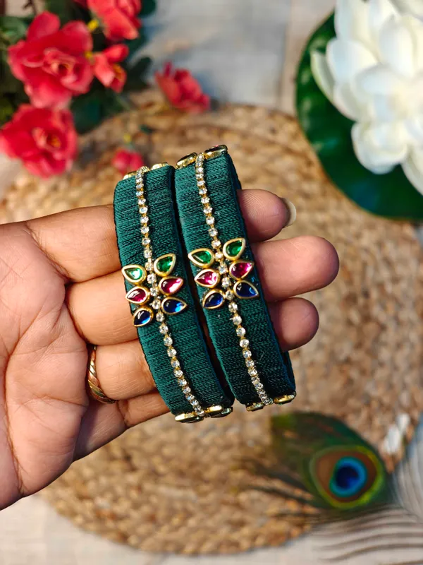 Green_Fabric_Embellished_Bangles_For_Women