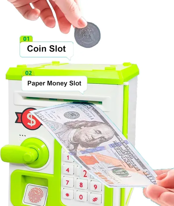 Green_Piggy_Bank_Safe_Box_Money_Coin_ATM_Kids_Coin_Bank
