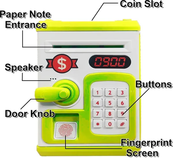 Green_Piggy_Bank_Safe_Box_Money_Coin_ATM_Kids_Coin_Bank