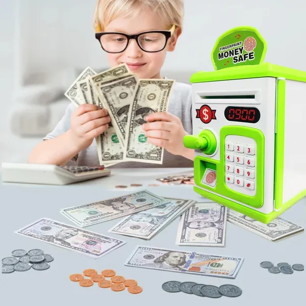 Green_Piggy_Bank_Safe_Box_Money_Coin_ATM_Kids_Coin_Bank