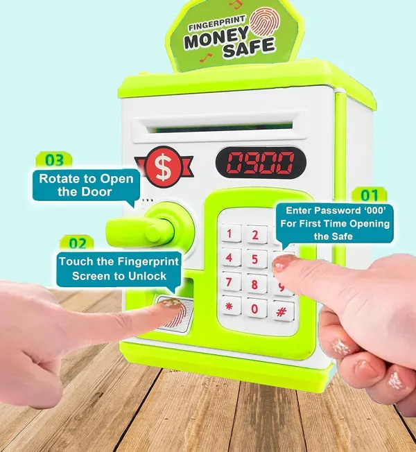 Green_Piggy_Bank_Safe_Box_Money_Coin_ATM_Kids_Coin_Bank