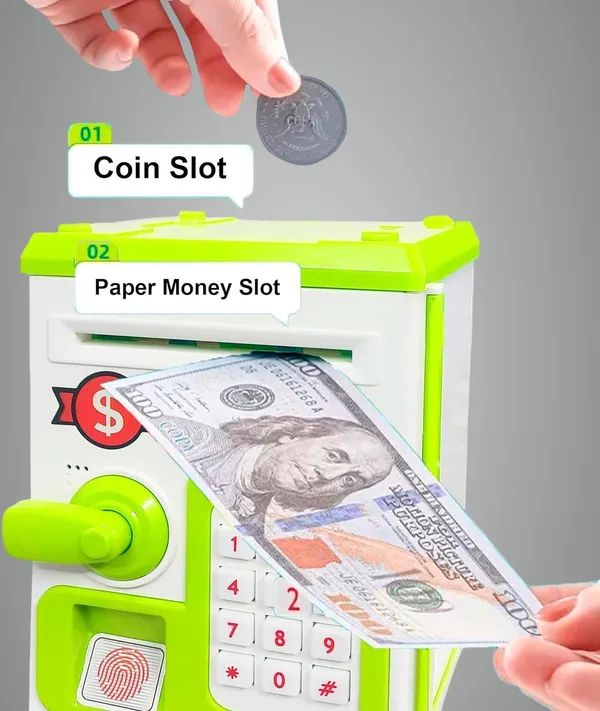 Green_Piggy_Bank_Safe_Box_Money_Coin_ATM_Kids_Coin_Bank