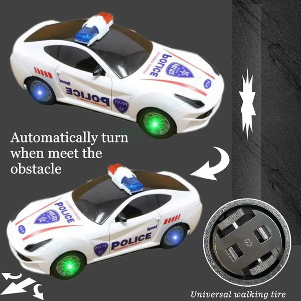 White_Police_Car_With_3D_Flashing_Light_&_Sound_360_Degree_Rotating
