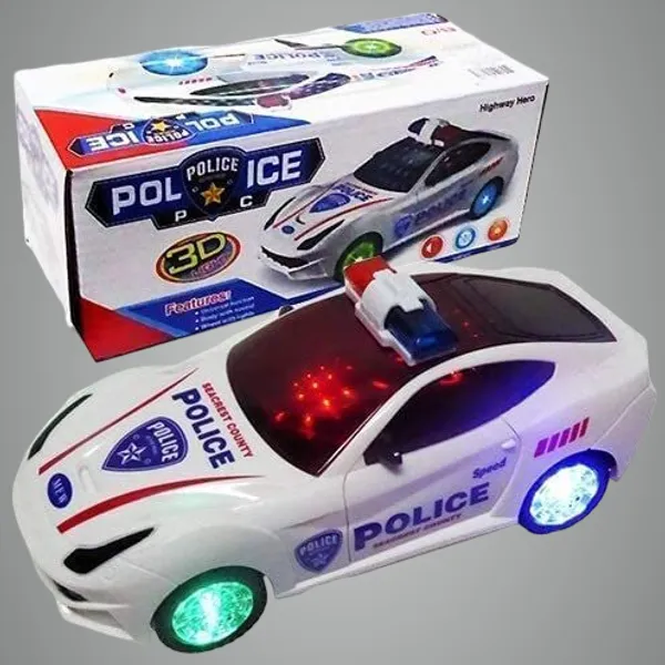 White_Police_Car_With_3D_Flashing_Light_&_Sound_360_Degree_Rotating