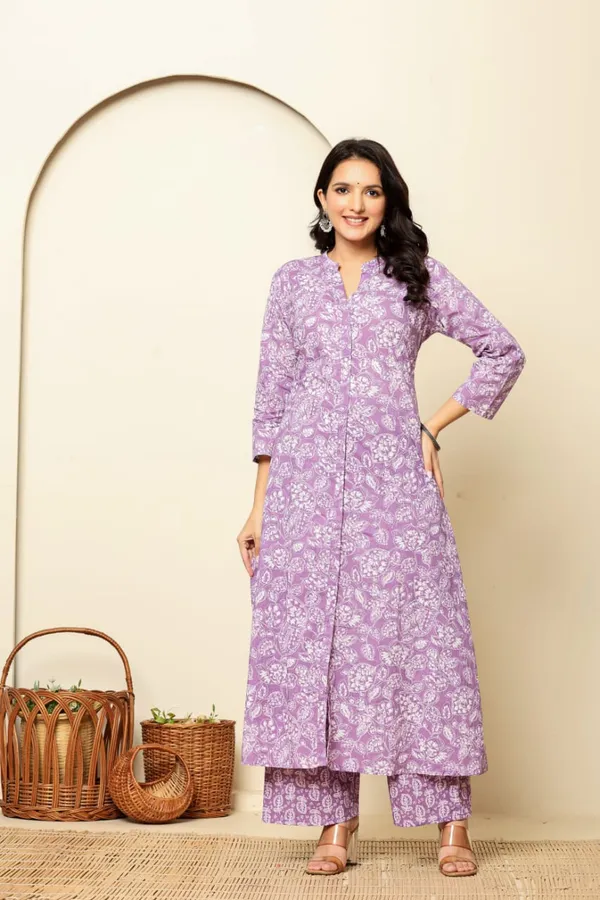 Lavender_Cotton_A-Line_3_piece_set_for_Women