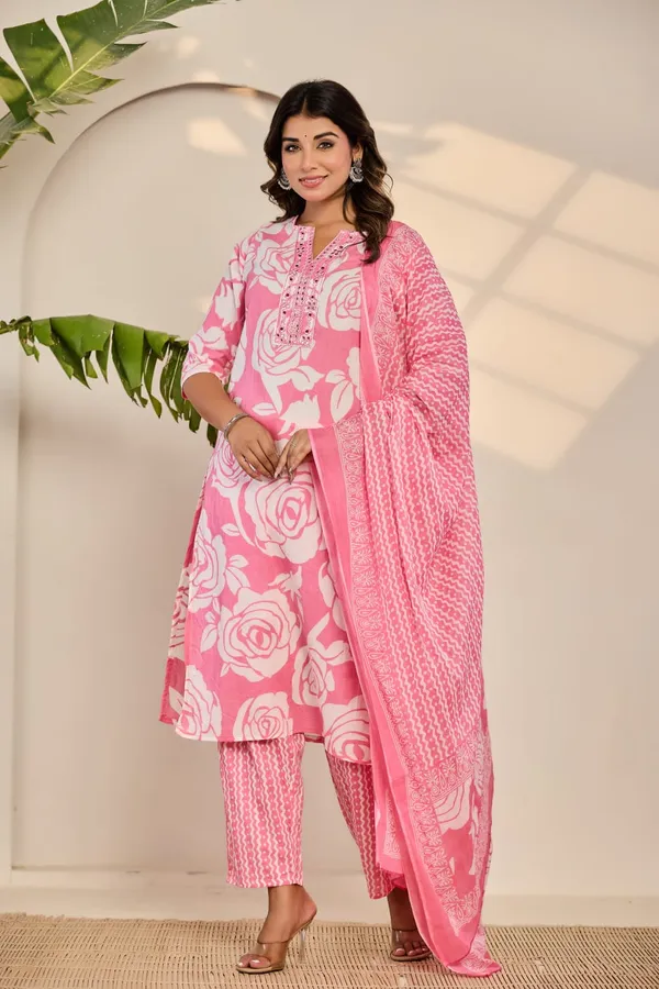 Pink_Jaipuri_Cotton_Straight_3_Piece_Set_For_Women